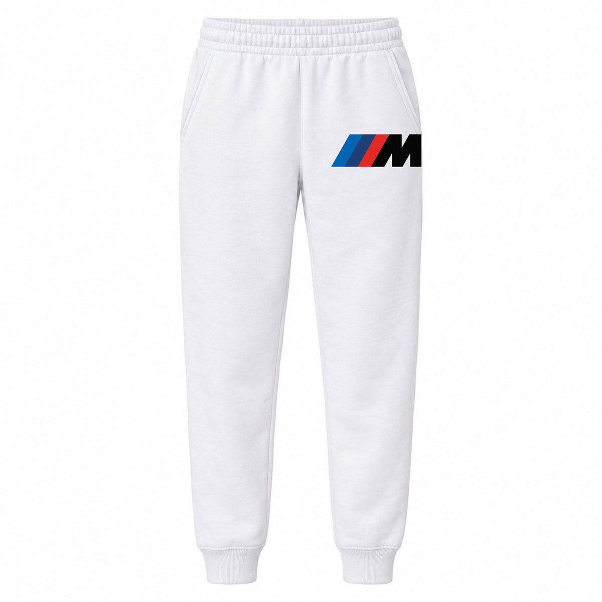BMW M youth jogger sweatpants in White, Youth Large ages 10–12