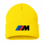 Men's BMW M Beanie Hat — Yellow — clean front main