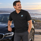 Men's BMW Motorsports Car Dry Blend Polo | Color: Black | Image 2