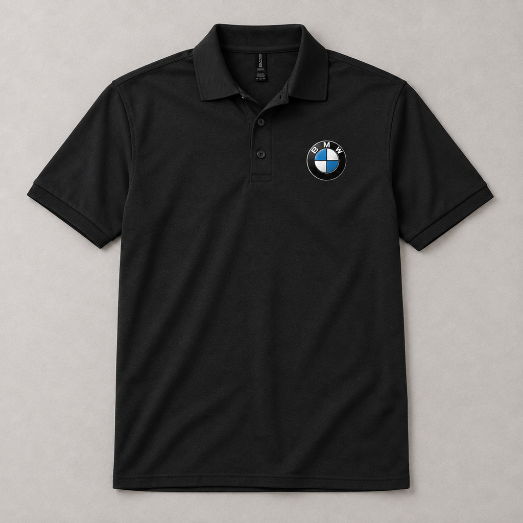 Men's BMW Motorsports Car Dry Blend Polo | Color: Black | Image 4