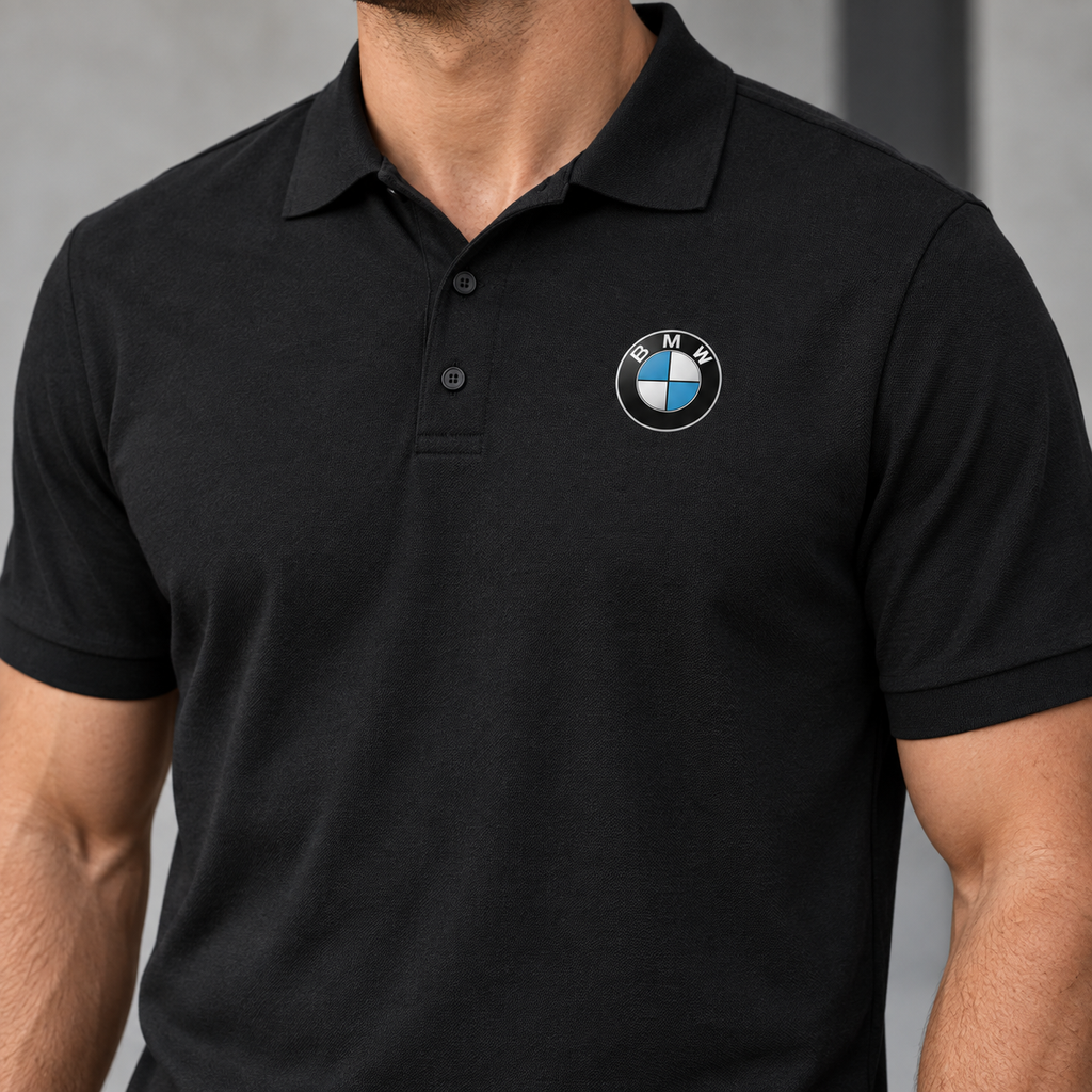 Men's BMW Motorsports Car Dry Blend Polo | Color: Black | Image 5