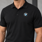 Men's BMW Motorsports Car Dry Blend Polo | Color: Black | Image 5