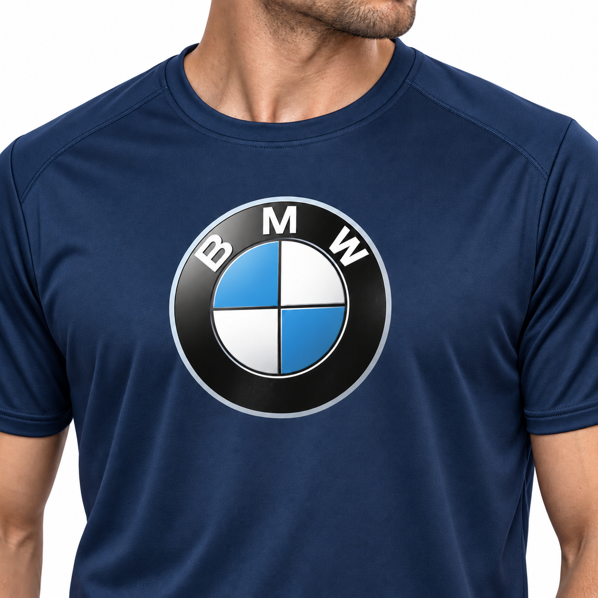 Men’s BMW Motorsports Car Polyester T-Shirt | Color: Navy | Image 4
