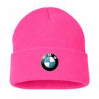 Men's BMW Beanie Hat — Pink — clean front main