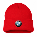 Men's BMW Beanie Hat — Red — clean front main