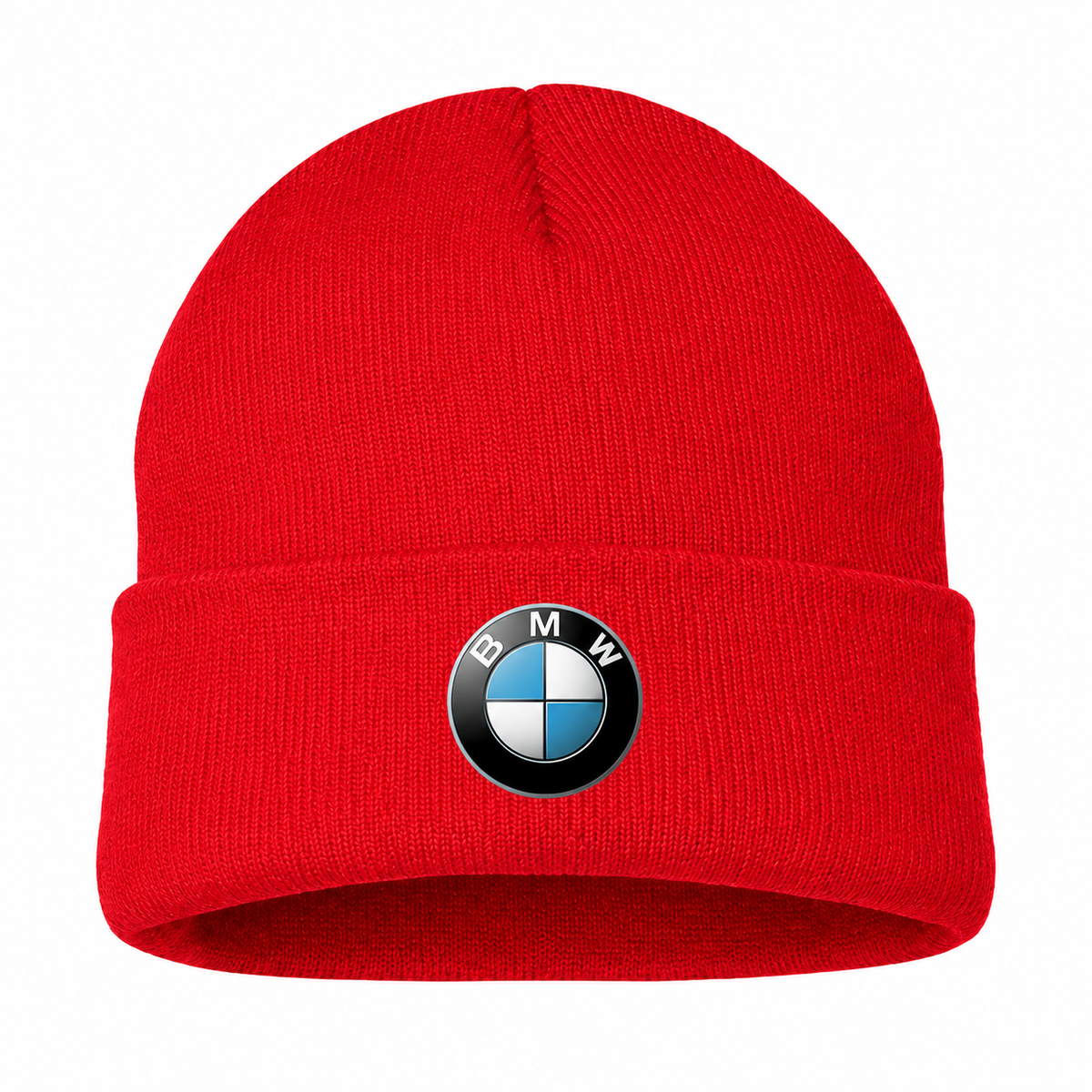 Men's BMW Beanie Hat — Red — clean front main