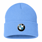 Men's BMW Beanie Hat — Sky Blue — clean front main