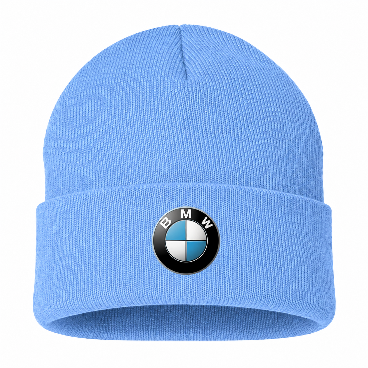 Men's BMW Beanie Hat — Sky Blue — clean front main