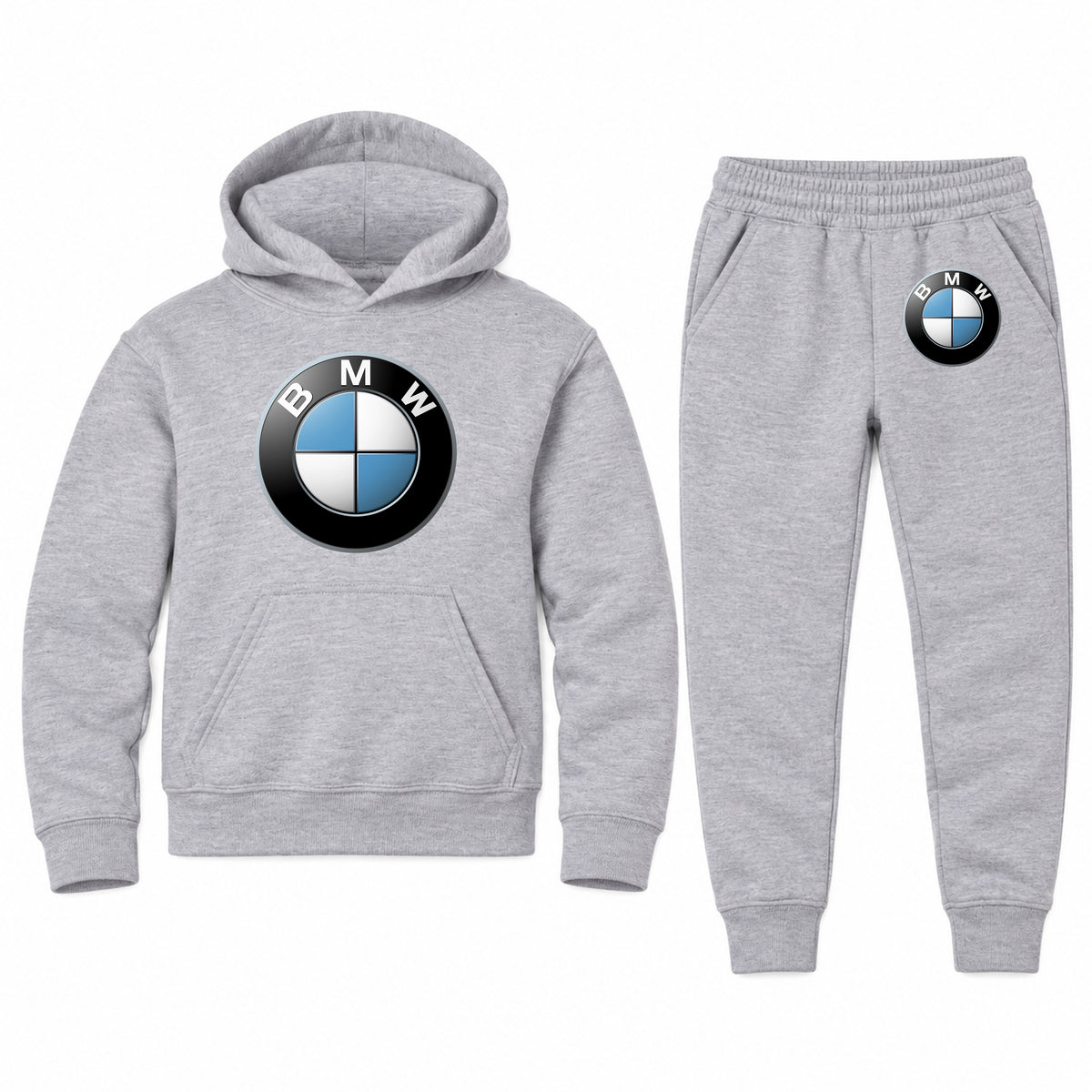 BMW youth hoodie jogger set, Sports Grey, Youth Large ages 10–12