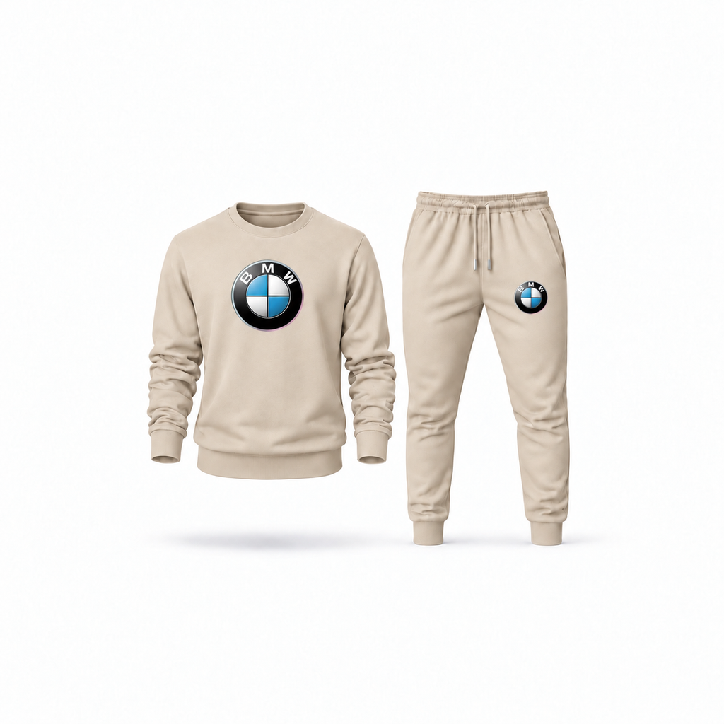 Men's BMW Sweatshirt Joggers Set | Color: Tan | Main