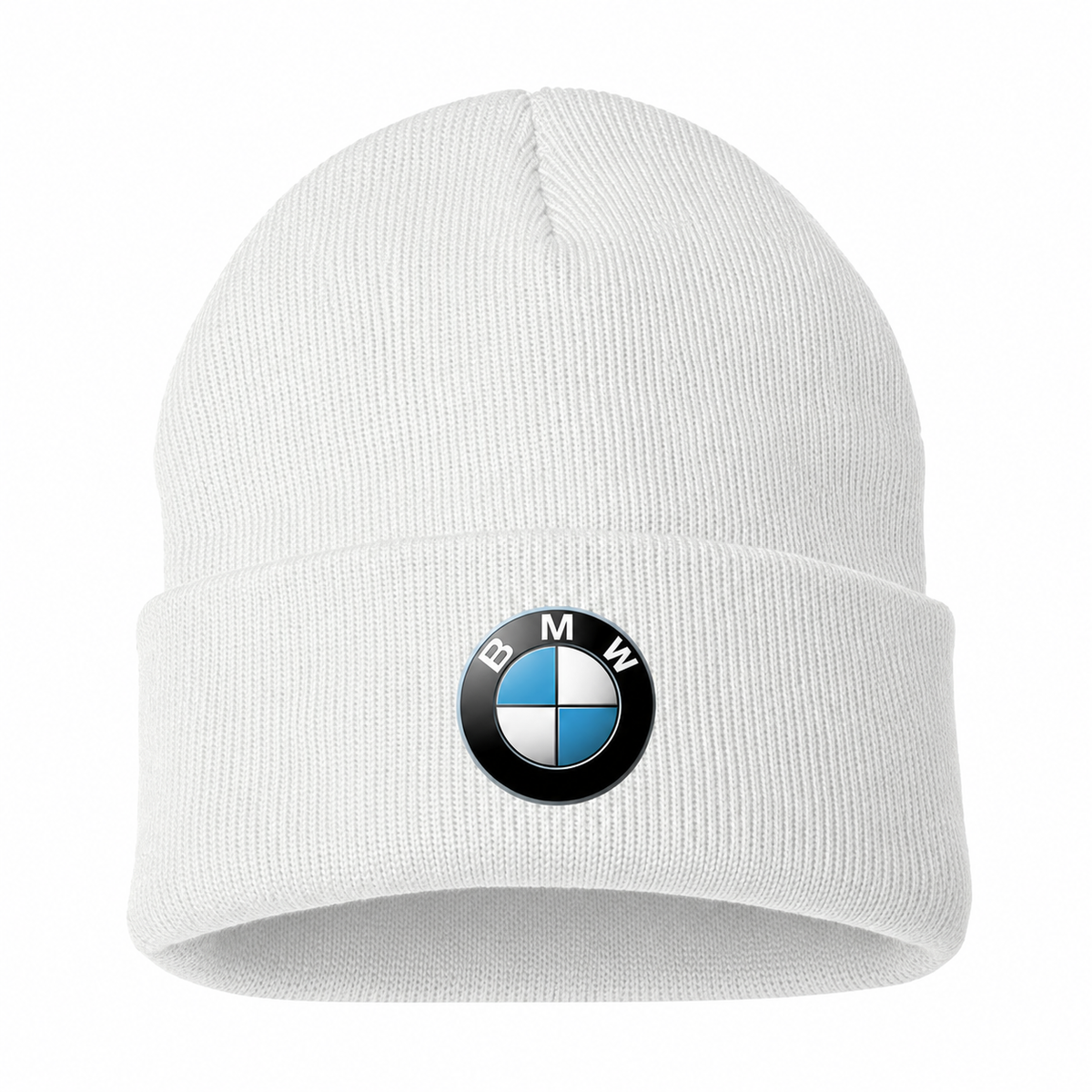 Men's BMW Beanie Hat — White — clean front main