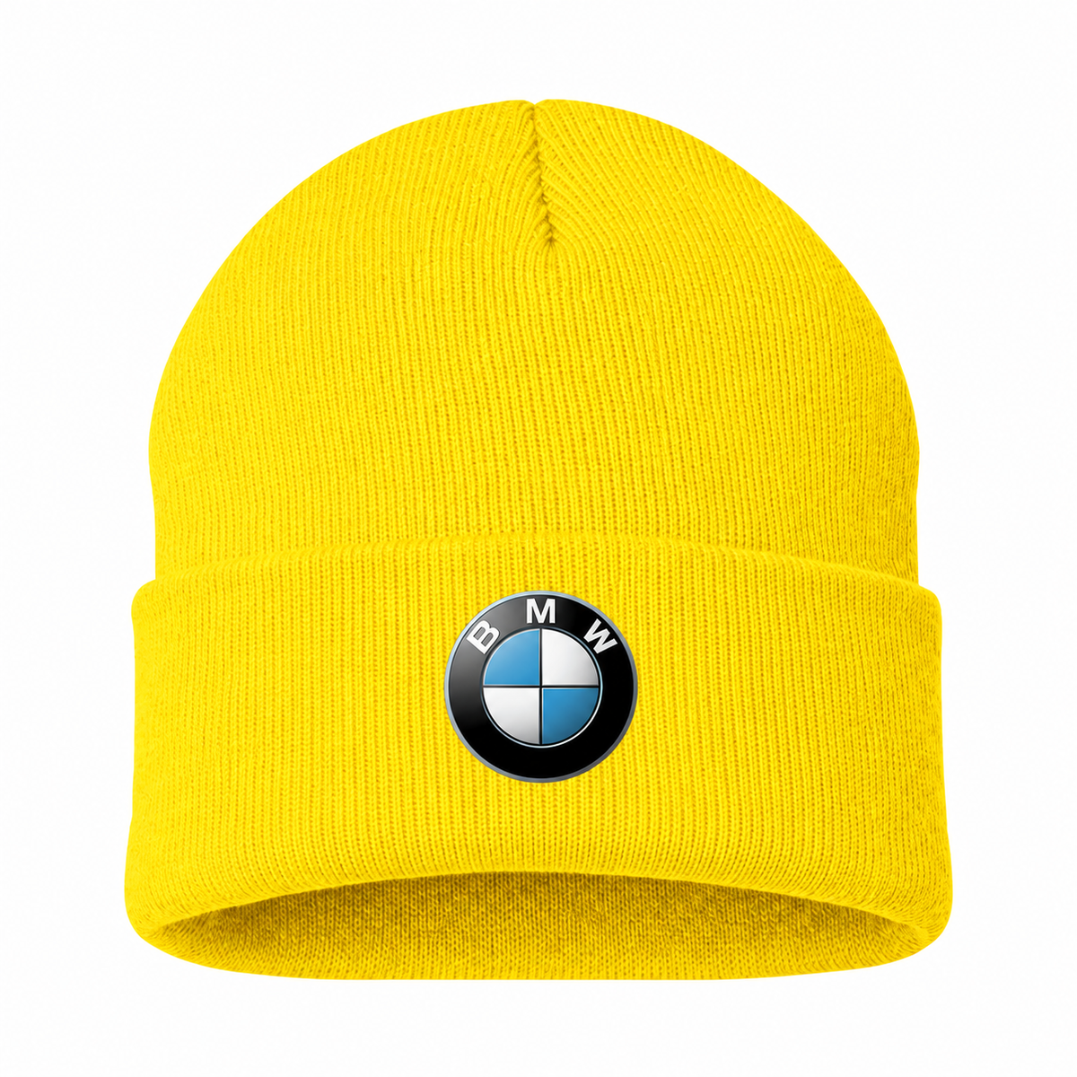 Men's BMW Beanie Hat — Yellow — clean front main