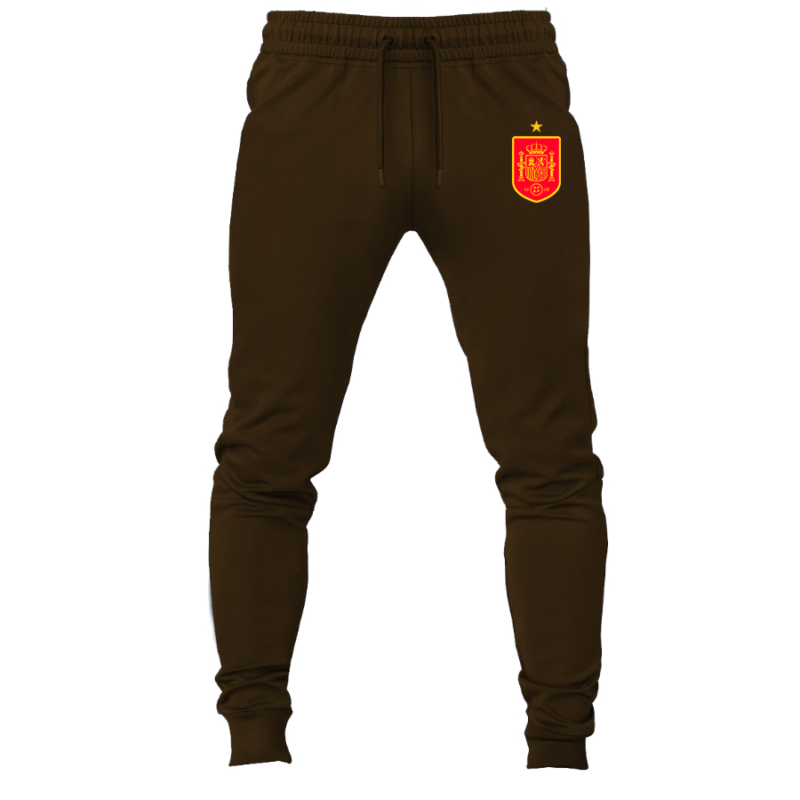 Men's Spain Red Logo National Soccer Team Joggers Sweatpants