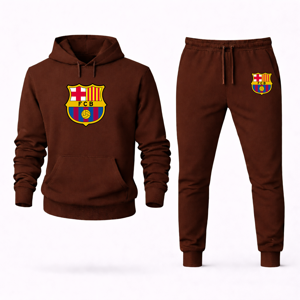 Men's F.C. Barcelona Soccer Logo Hoodie Joggers Set
