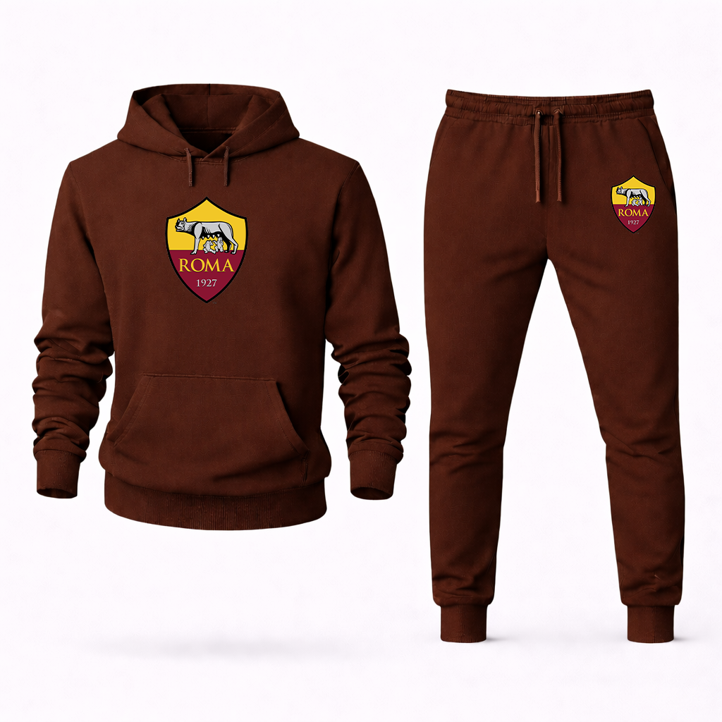 Men's AS Roma FC Logo Hoodie Joggers Set