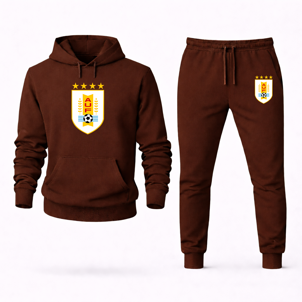 Men's Uruguay National Soccer Team Hoodie Joggers Set