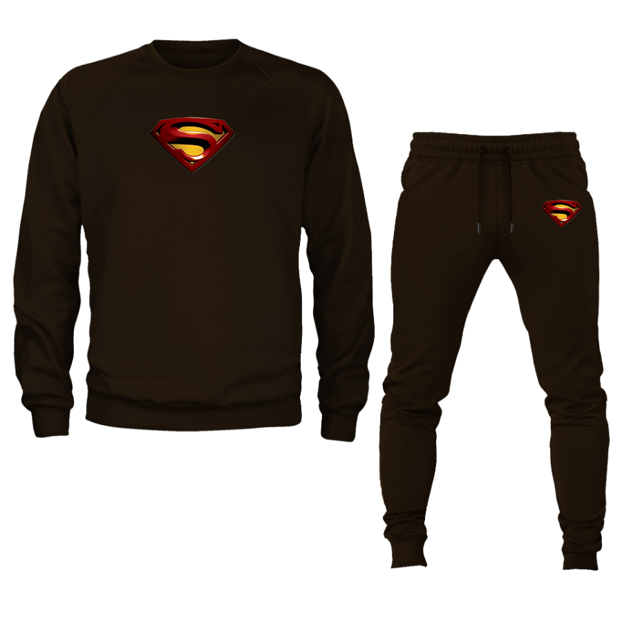 Men's Superman Superhero Crewneck Sweatshirt Joggers Suit