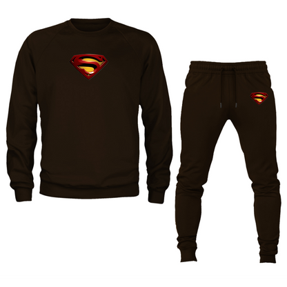 Men's Superman Superhero Crewneck Sweatshirt Joggers Suit