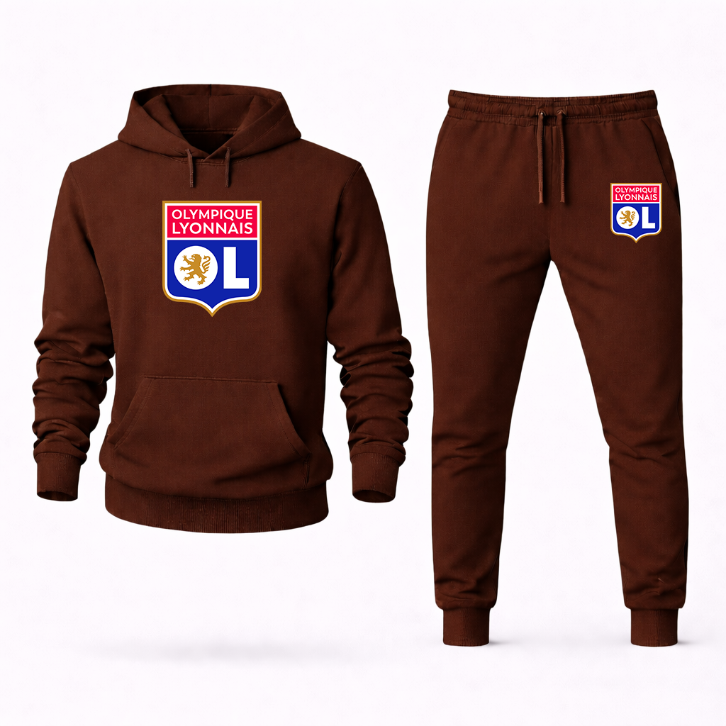 Men's Olympique Lyonnais FC Hoodie Joggers Set