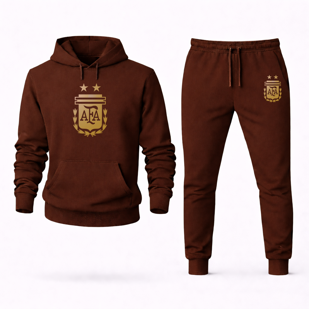 Men's Argentina Soccer Hoodie Joggers Set