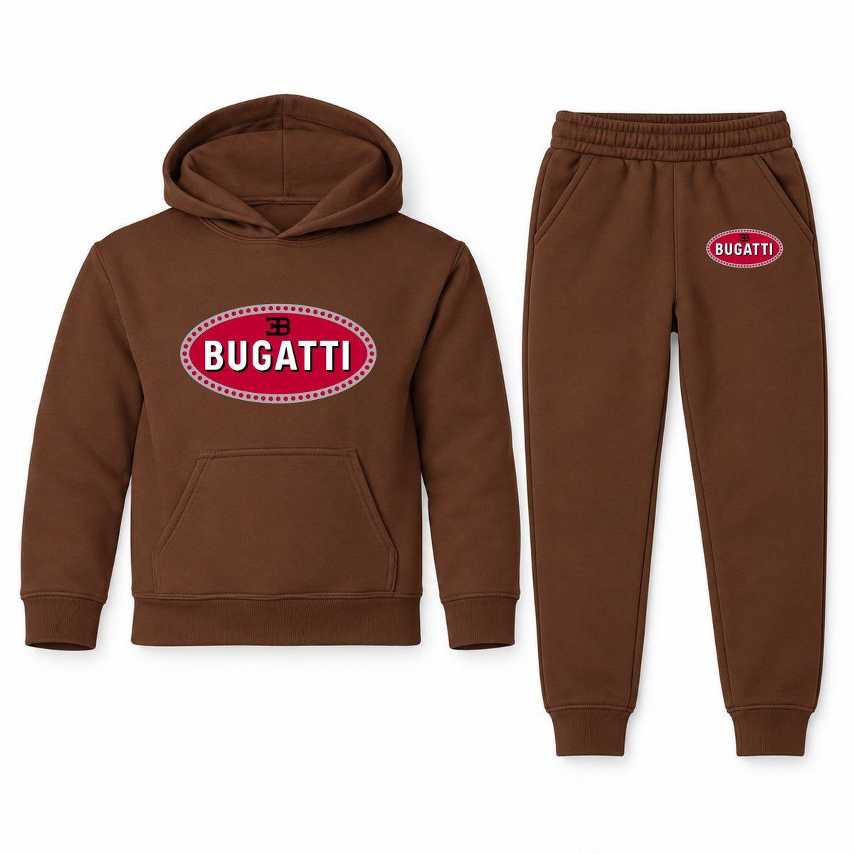 Bugatti youth hoodie jogger set, Brown, Youth Large ages 10–12