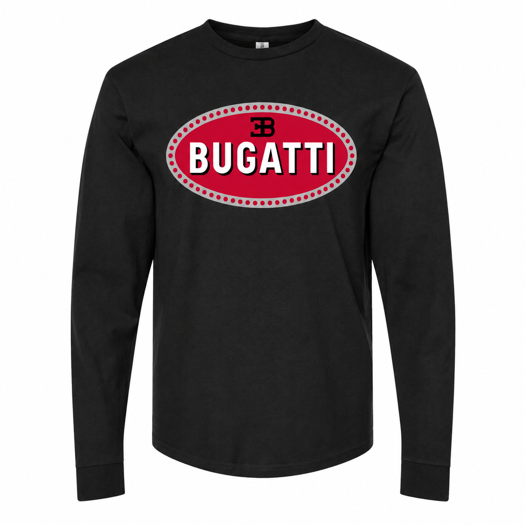Men's Bugatti cotton long sleeve T-shirt Black front