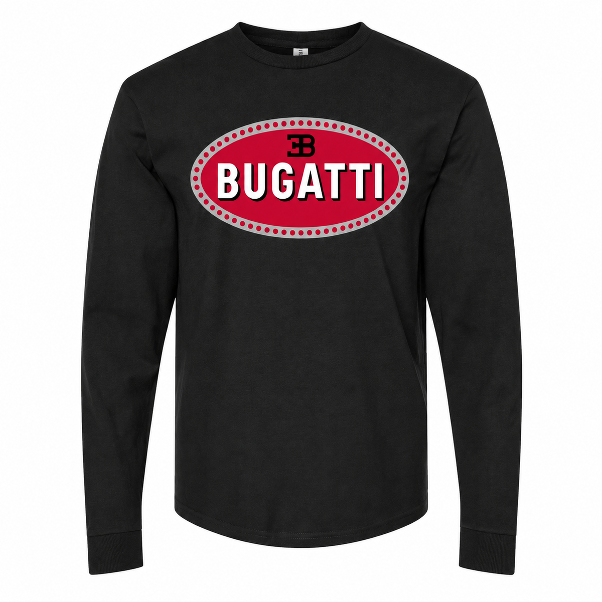 Men's Bugatti cotton long sleeve T-shirt Black front