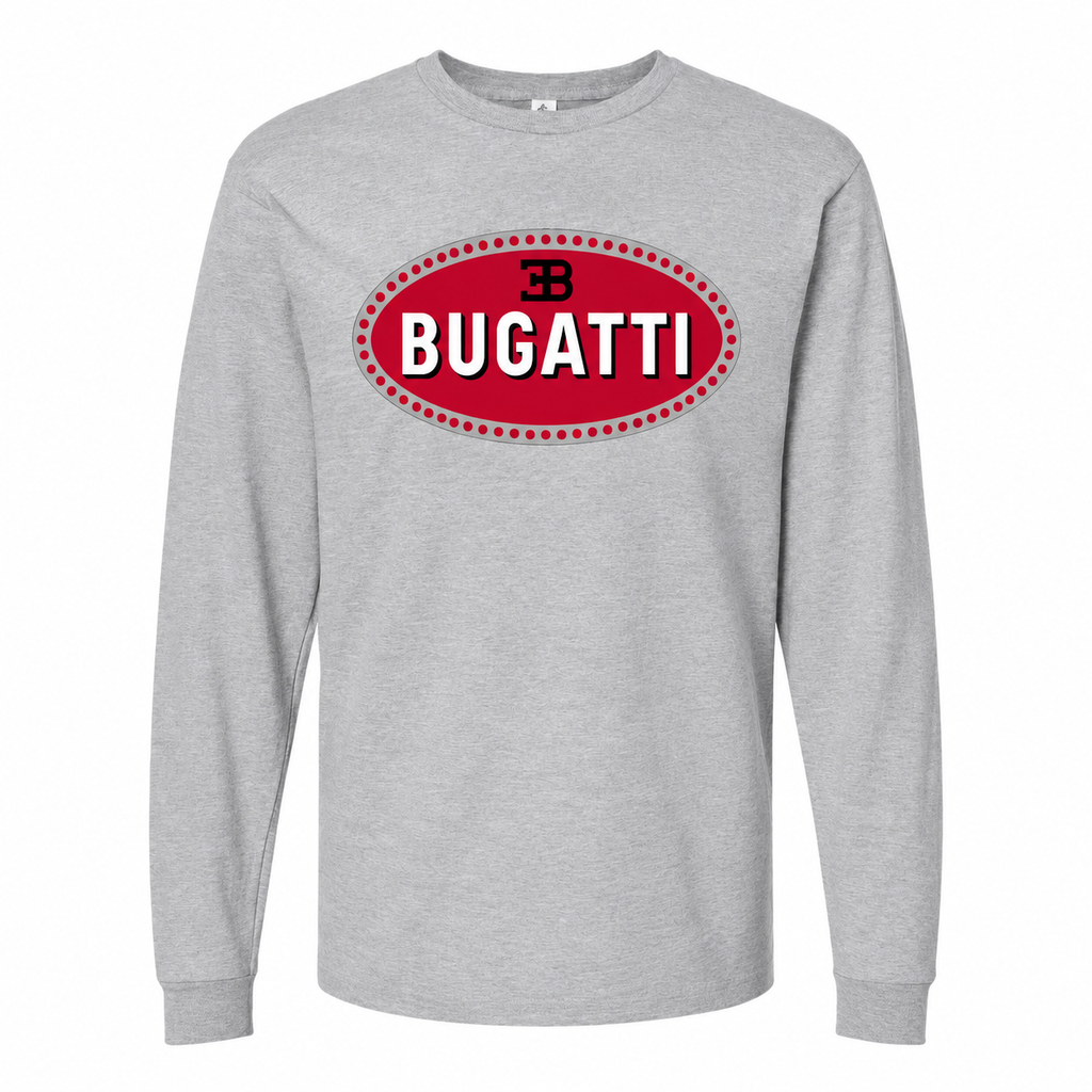 Men's Bugatti cotton long sleeve T-shirt Grey front