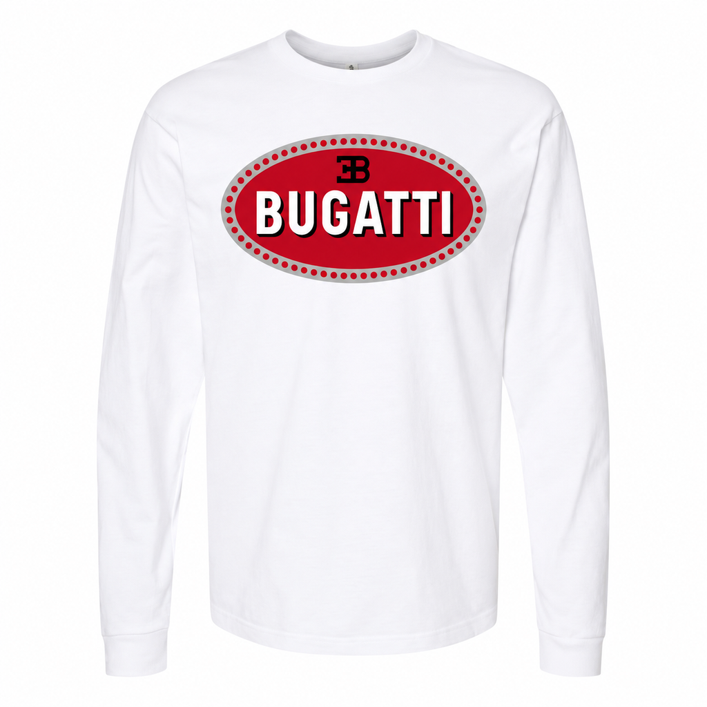 Men's Bugatti cotton long sleeve T-shirt White front