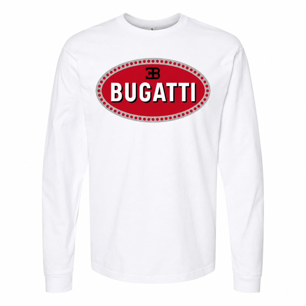 Men's Bugatti cotton long sleeve T-shirt White front