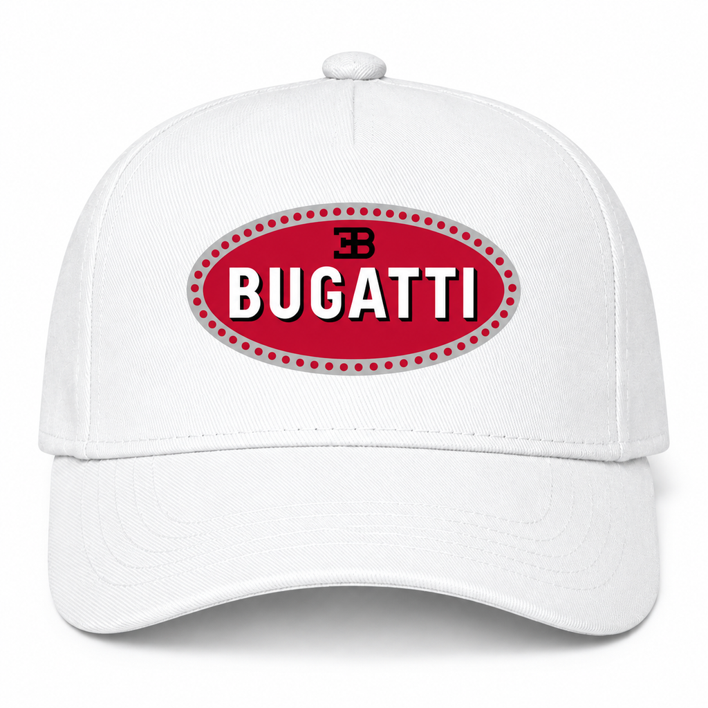 Bugatti White Dad Hat front main