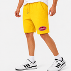 Bugatti fleece shorts Yellow front logo near left hem