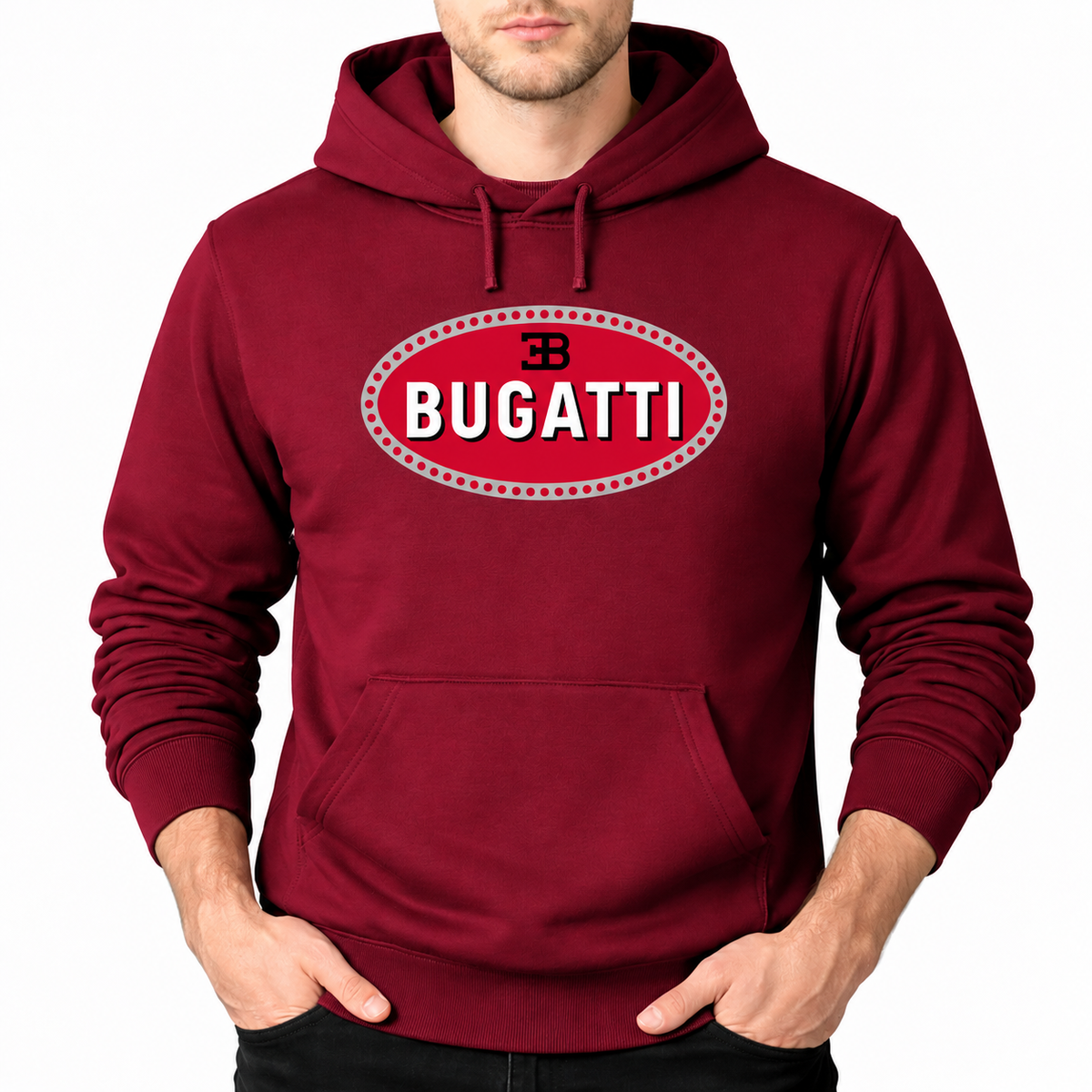 Bugatti Burgundy pullover hoodie front