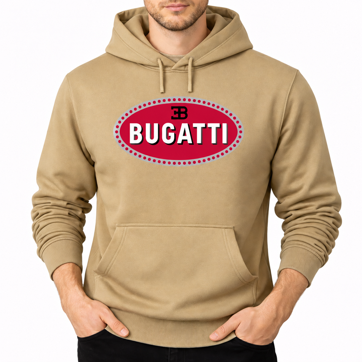 Bugatti Khaki pullover hoodie front