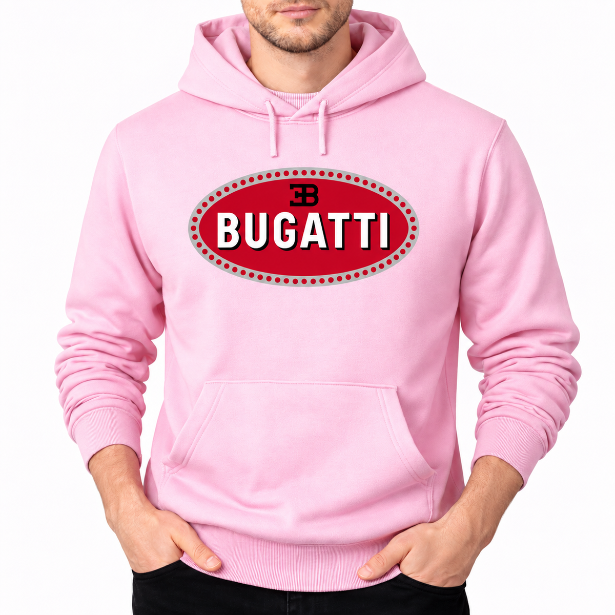 Bugatti Light Pink pullover hoodie front