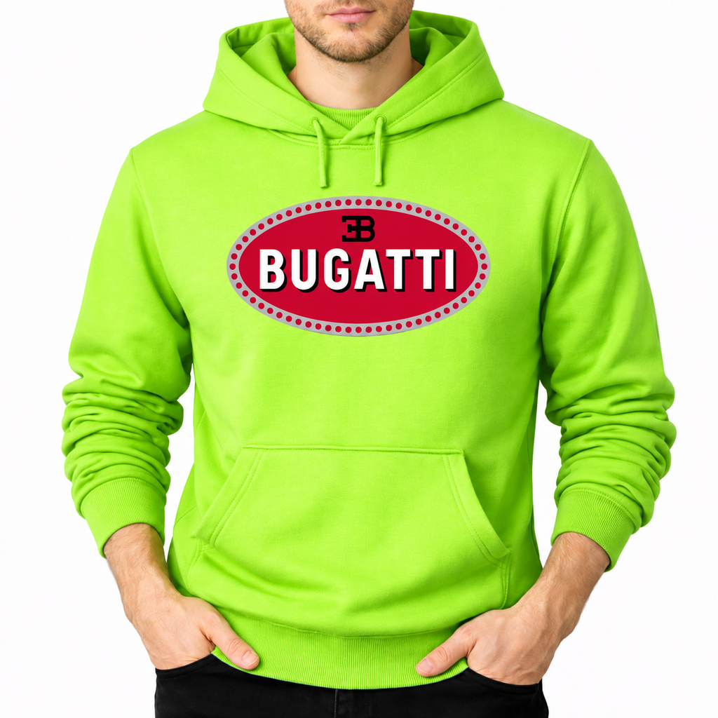 Bugatti Lime Green pullover hoodie front