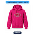 Bugatti - Youth Large Hoodie (Ages 10–12) | Color: Hot Pink
