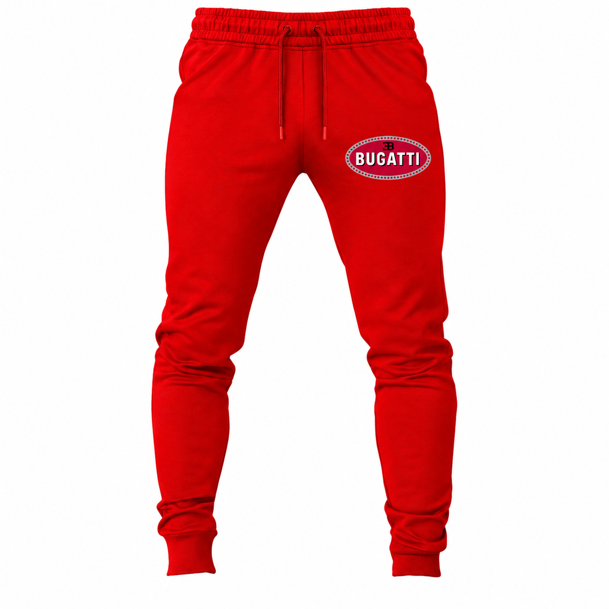 Bugatti joggers Red front left thigh heat transfer