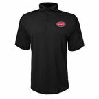 Bugatti polyester polo — Black — source logo on left chest