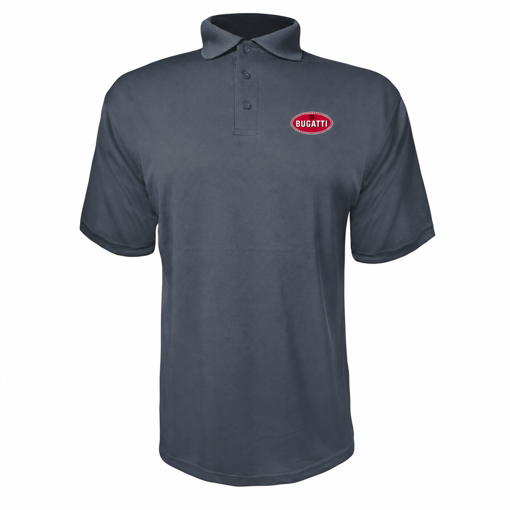 Bugatti polyester polo — Charcoal — source logo on left chest