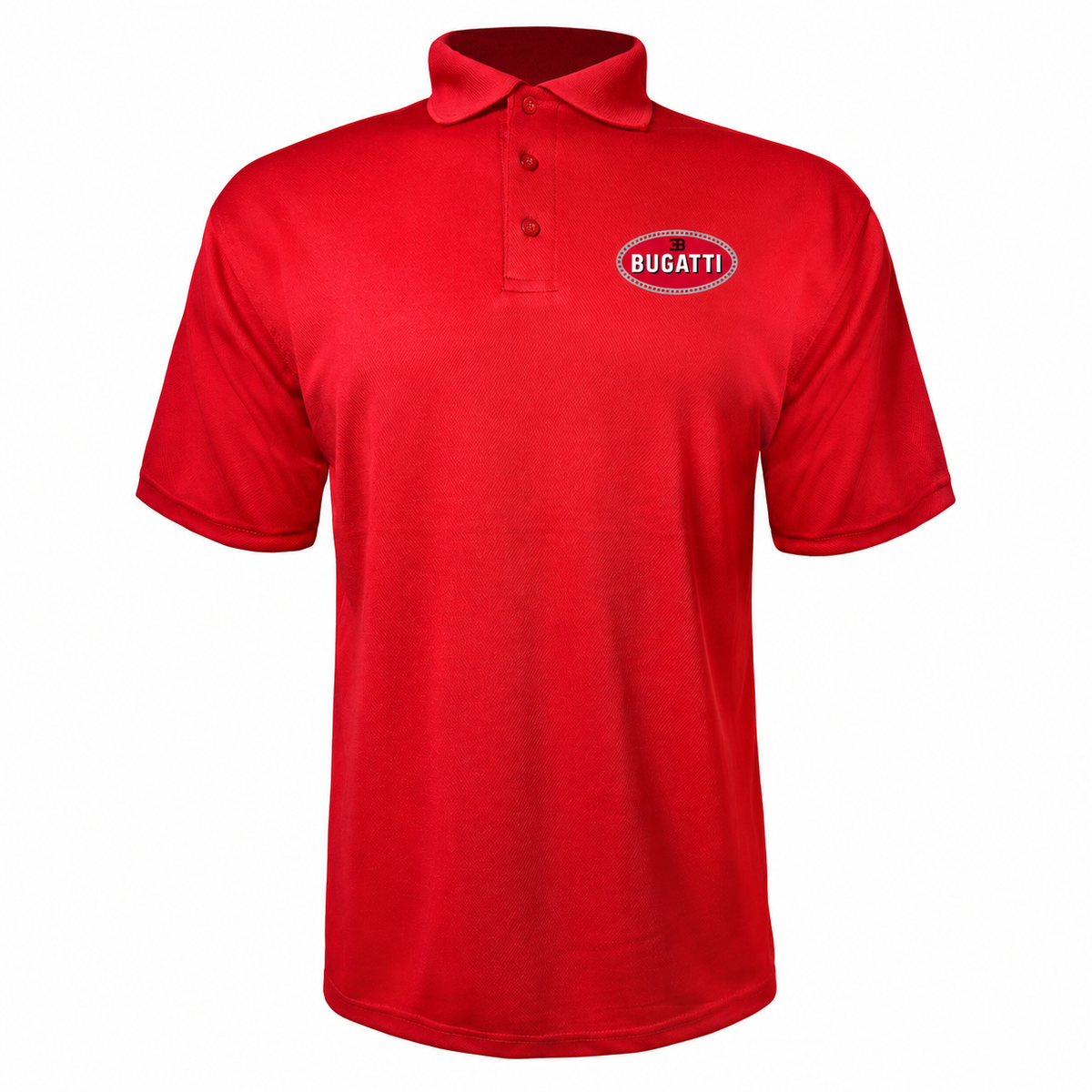 Bugatti polyester polo — Red — source logo on left chest