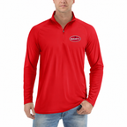 Bugatti quarter-zip Red front left-chest heat transfer