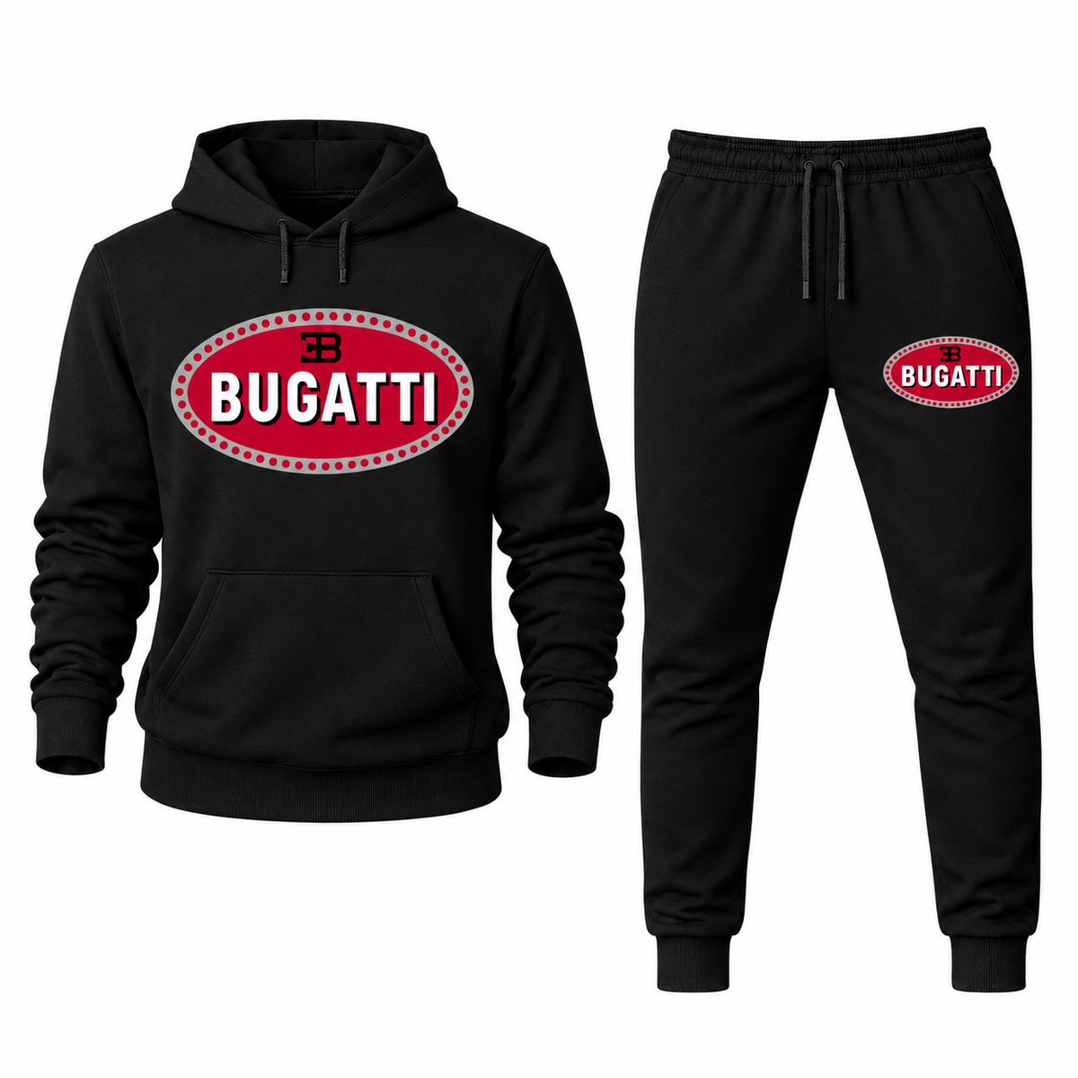 Bugatti Black hoodie joggers set front