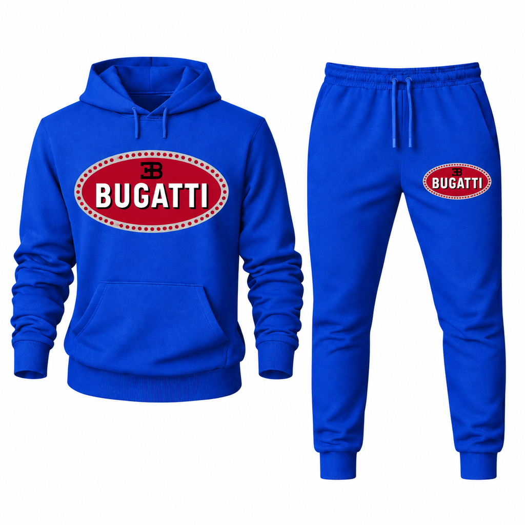 Bugatti Blue hoodie joggers set front
