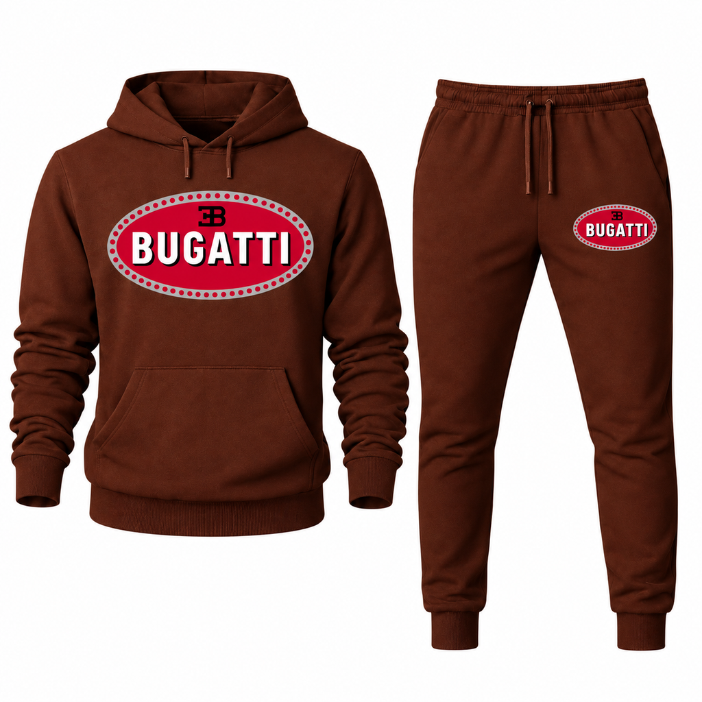 Bugatti Brown hoodie joggers set front