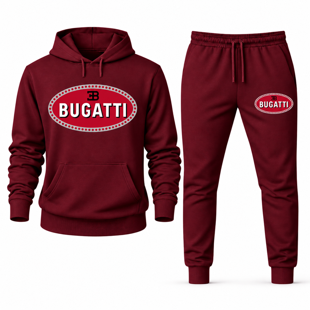 Bugatti Burgundy hoodie joggers set front