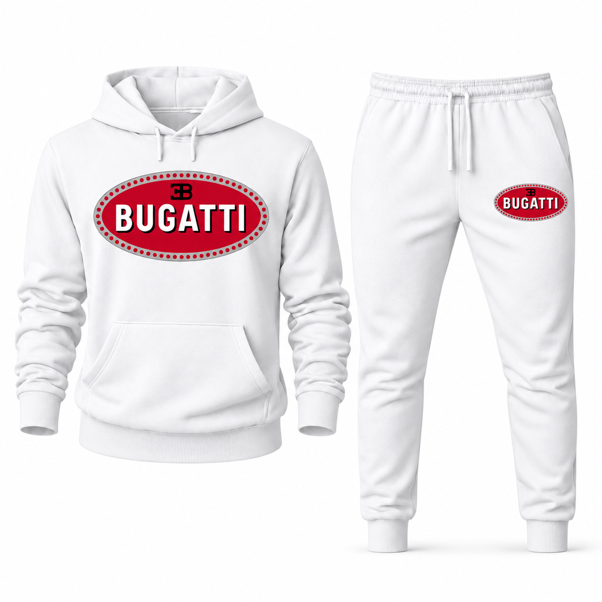 Bugatti White hoodie joggers set front