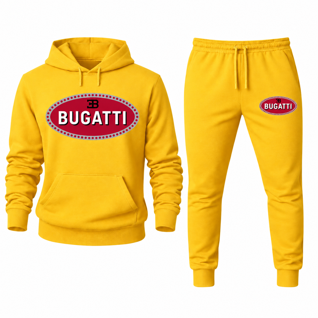 Bugatti Yellow hoodie joggers set front