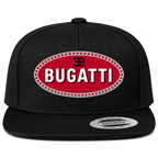 Bugatti snapback Black front centered heat transfer