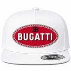Bugatti snapback White front centered heat transfer